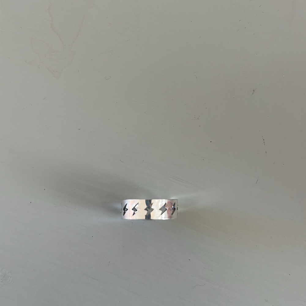 Silver Lightning Bolt Ring